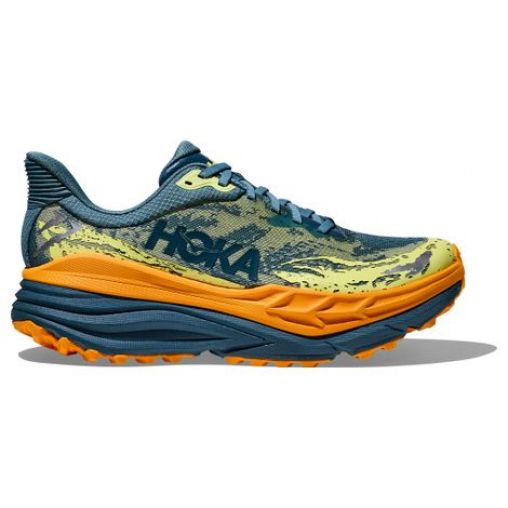 hoka stinson 7 trailrunning schuhe blau   orange herren