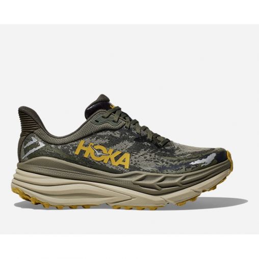 HOKA Stinson 7 Schuhe für Herren in Olive Haze/Forest Cover Größe 42 | Gelände