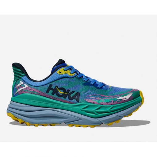 HOKA Stinson 7 Schuhe für Herren in Virtual Blue/Tech Green Größe 42 | Gelände