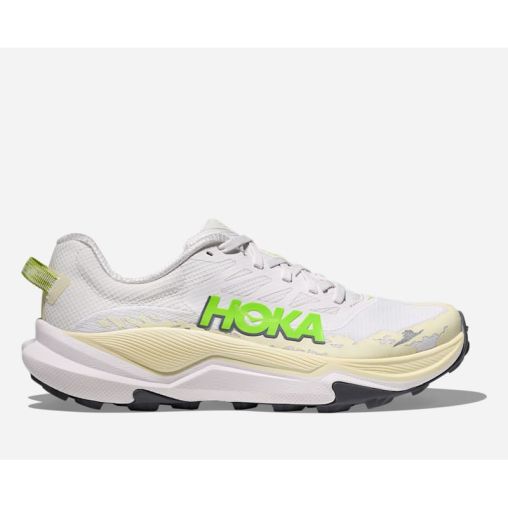 HOKA Torrent 4 Schuhe für Damen in White/Neon Lime Größe 38 2/3 | Gelände