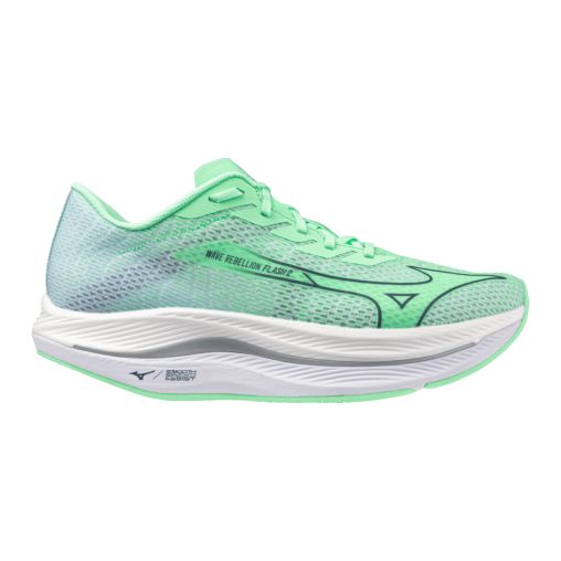 MIZUNO WAVE REBELLION FLASH 2(M) Laufschuhe Herren Neo Mint/Vintage Indigo/Hint of Mint D (normal) 44,5