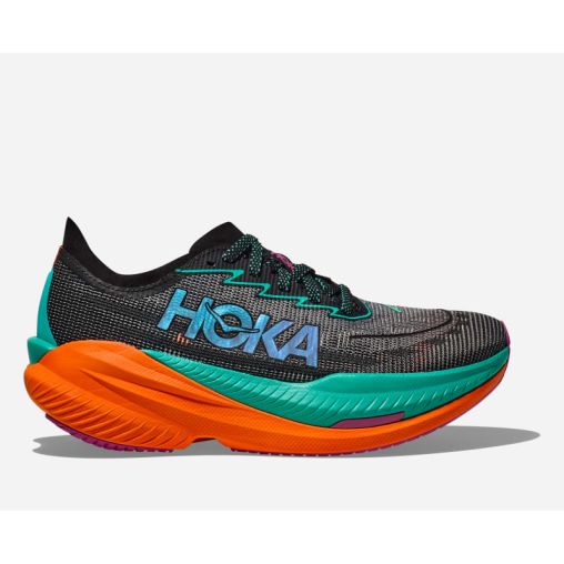 HOKA Mach X 2 Schuhe für Damen in Black/Electric Aqua Größe 40 Weit | Straße